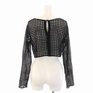 Spick&Span U by SPICK&SPAN 22SS フラワーレースプルオーバー カットソー 総レース 刺繍 ショート丈 長袖 黒 ブラック