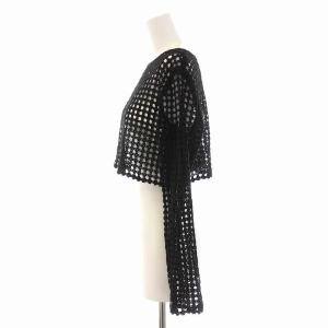 Spick&Span U by SPICK&SPAN 22SS フラワーレースプルオーバー カットソー 総レース 刺繍 ショート丈 長袖 黒 ブラック