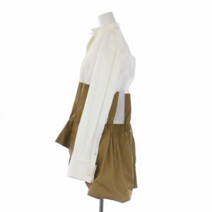 sacai 19AW トレンチシャツ ブラウス バンドカラー 長袖 1 S ホワイト ベージュ 19-04768