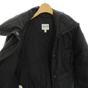 ARMANI COLLEZIONI ダウンジャケット アウター スタンドカラー 総柄 40 XS 黒 ブラック