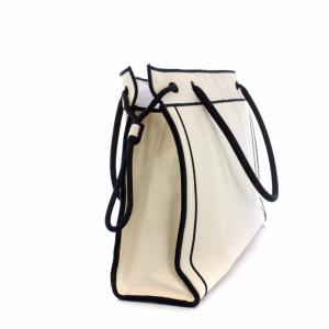 FENDI ローマ ショッパー ラージ トートバッグ キャンバス アイボリー 8BH379