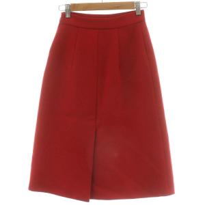 PRADA 19AW フレアスカート ミモレ ロング ウール 38S XS 赤 レッド
