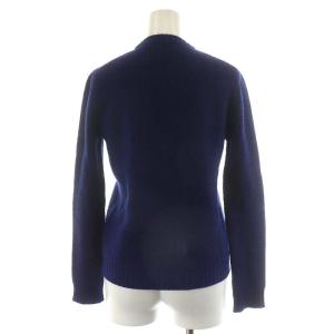 PRADA 18AW カーディガン ロゴ ウール カシミヤ混 38 XS 青 ブルー