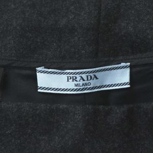 PRADA タイトスカート ひざ丈 ウール 絹混 シルク混 36 XXS グレー