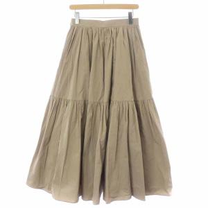 ebure 21SS ライトタフタティアードスカート ギャザー マキシ ロング 38 M ベージュ