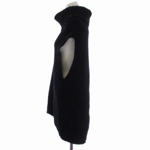 CINOH リノウールノースリーブタートルネックニット セーター 36 S 黒 ブラック 21WKN007