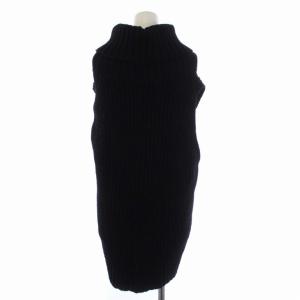 CINOH リノウールノースリーブタートルネックニット セーター 36 S 黒 ブラック 21WKN007