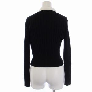 CELFORD 22AW デタッチャブルボウ&カラーカーディガン 長袖 ナイロン ウール 36 S 黒 ブラック CWNT224095