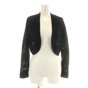 CELFORD 22SS ボレロ ニットカーディガン ショート丈 長袖 メッシュ F 黒 ブラック