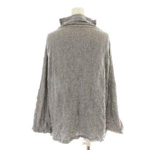 me ISSEY MIYAKE カーディガン ハイネック 長袖 オーバーサイズ シワ加工 グレー