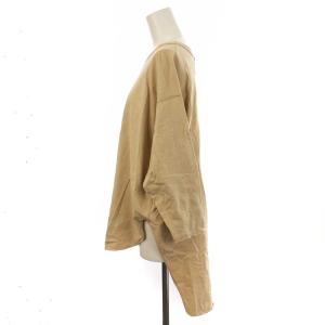 AMERICANA カットソー 長袖 ドロップショルダー バックボタン バックロング ベージュ