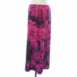 agnes b. フレアスカート イージー ひざ丈 花柄 2 M ピンク