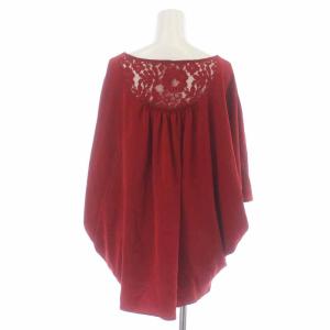 GRACE CONTINENTAL ブラウス 七分袖 レース ドルマンスリーブ 36 S 赤 レッド