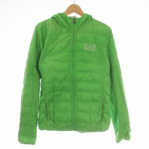 EMPORIO ARMANI ダウンジャケット パーカー ジップアップ フード付き M 緑 グリーン