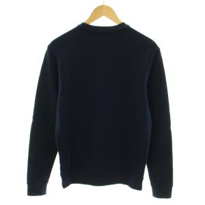 LACOSTE フリーススウェットシャツ トレーナー クルーネック 長袖 ロゴプリント 3 M 紺 ネイビー 白 ホワイト