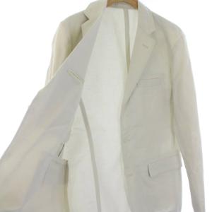 LACOSTE テーラードジャケット シングル 2B コットンリネン 背抜き センターベント 3 S アイボリー