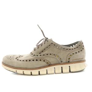 COLE HAAN ゼログランド zerogrand オックスフォードシューズ ウィングチップ スエード 7M 24.5cm グレー