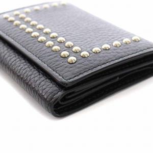 J&M DAVIDSON 三つ折り財布 スタッズ レザー 黒 ブラック