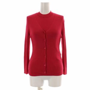 ANAYI 20SS アンサンブル リブニット Vネック カーディガン 七分袖 ノースリーブ カットソー 38 M ショッキングピンク