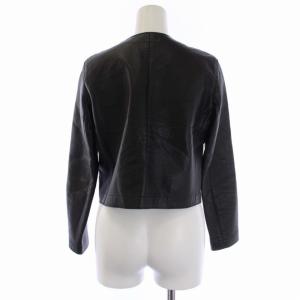 ANAYI 19SS ラムレザージャケット ライダース ノーカラー 36 S 黒 ブラック 101917-10-030