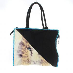 BERNHARD WILLHELM トートバッグ キャンバス プリント マニマル柄 ベージュ 黒 ブラック