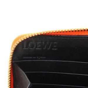 LOEWE パズル 長財布 ラウンドファスナー 小銭入れ レザー オレンジ