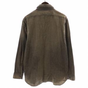 KAPITAL ワークシャツ USED加工 ヴィンテージ加工 パッチワーク ハーフボタン 長袖 3/L 茶 ブラウン