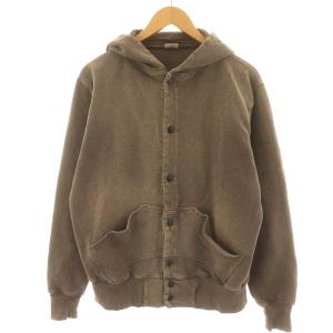 スウェット トレーナー フード ピグメント加工 コットン 3 L 茶 ブラウン