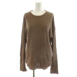 22AW o/ca waffl カットソー 長袖 コットン カシミヤ混 茶 ブラウン