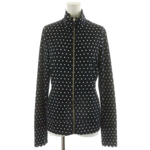 kate spade new york セットアップ 上下 ジャケット パンツ ドット柄 スカラップ S 黒 ブラック 白 ホワイト