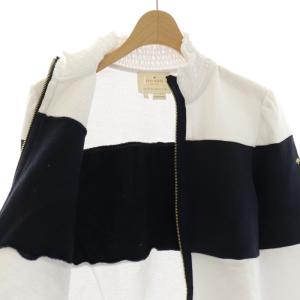 kate spade new york ブルゾン アウター ハイネック コットン S 白 ホワイト 紺 ネイビー