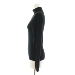 ANAYI 21SS ニット セーター タートルネック 長袖 バックボタン リブ編み ウール 絹混 シルク混 38 M 黒 ブラック