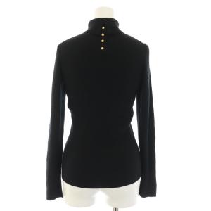 ANAYI 21SS ニット セーター タートルネック 長袖 バックボタン リブ編み ウール 絹混 シルク混 38 M 黒 ブラック