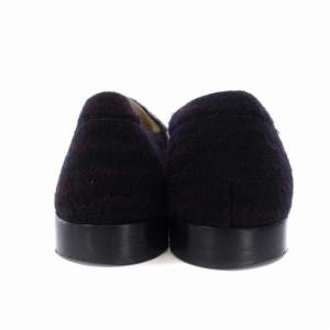 CHANEL ローファー フラットシューズ コインモチーフ フェルト ウール 37G 24cm 黒 ブラック 赤 レッド G30708