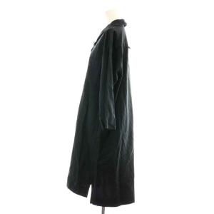 MARGARET HOWELL 21SS シャツワンピース ひざ丈 長袖 オープンカラー カシミヤ混 F 黒 ブラック