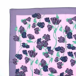 PRADA スカーフ 花柄 絹 シルク100％ ピンク パープル 紫