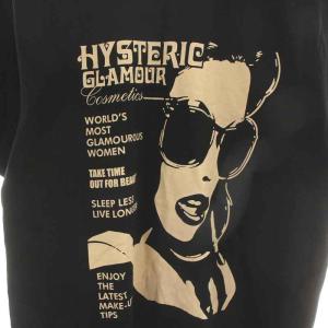 HYSTERIC GLAMOUR Tシャツ カットソー 半袖 クルーネック ロゴプリント S 黒 ブラック ベージュ