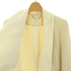 Chloe ノーカラーショートジャケット アウター ロゴプレート 36 M ベージュ 白 ホワイト