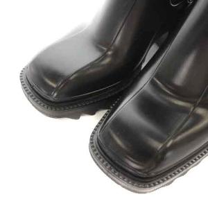 Chloe BETTY レインブーツ チャンキーヒール シャークソール サイドジップ 38 ブラック