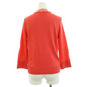 kate spade new york カーディガン 七分袖 Vネック シルク S ピンク