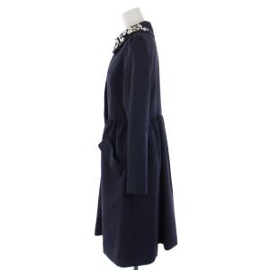 Chesty 19SS スプリングコート ロング フラワー ビジュー装飾 ビーズ スパンコール 0 XS 紺 ネイビー 12S901