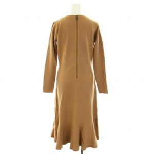 Chesty 19AW フラワー刺繍ニットワンピース ロング 長袖 花柄 タグ付き ウール混 1 S 茶 ブラウン