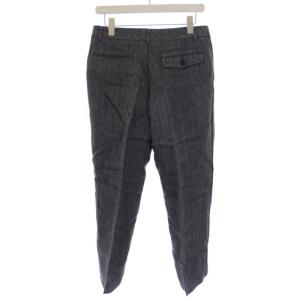 MARGARET HOWELL クロップドパンツ ジップフライ ヘリンボーン リネン 3 L チャコールグレー