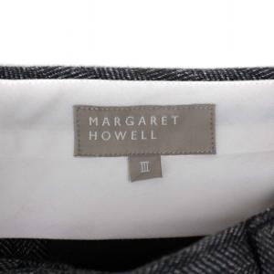 MARGARET HOWELL クロップドパンツ ジップフライ ヘリンボーン リネン 3 L チャコールグレー