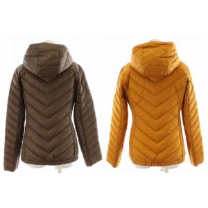 MICHAEL Michael Kors リバーシブル ダウンジャケット ナイロン フード ロゴ XS アウター 茶 ブラウン オレンジ