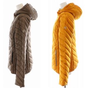 MICHAEL Michael Kors リバーシブル ダウンジャケット ナイロン フード ロゴ XS アウター 茶 ブラウン オレンジ