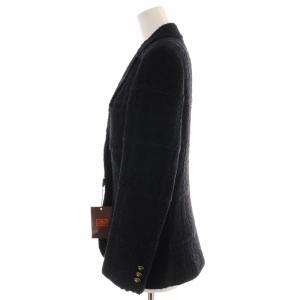 ETRO 21AW ツイードテーラードジャケット シングル 2B 裏地ペイズリー柄 ノーベント 38 ブラック