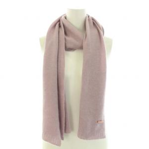 ARMANI COLLEZIONI マフラー ストール ニット ハイゲージ ロゴプレート カシミヤ 紫 パープル