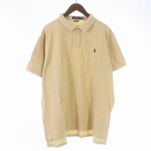 CUSTOM FIT ポロシャツ カットソー 鹿の子 半袖 ポニー刺繍 XXL ベージュ