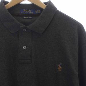 POLO RALPH LAUREN ポロシャツ 長袖 ポニー刺繍 XL チャコールグレー
